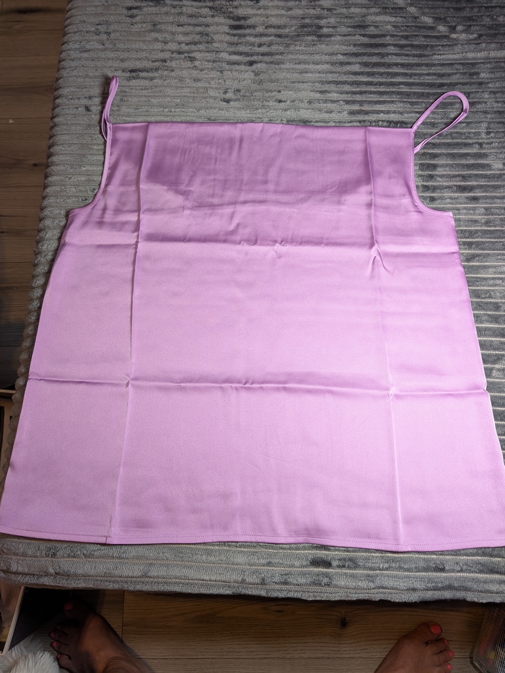 044 Zenana Outfitters ZENANA SATIN CHARMEUSE COWL NECK CAMI TOP - Picture 2 of 4